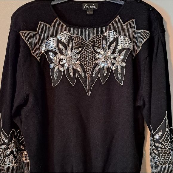 ‎Vintage Estrada Beaded Sweater - Picture 1 of 4